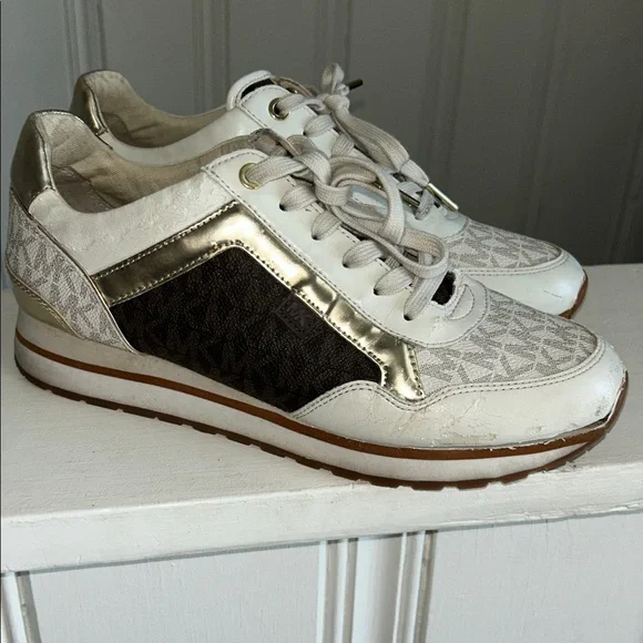 MICHAEL KORS SIGNATURE LEATHER DESIGNER TRAINING SHOES - Picture 2 of 8